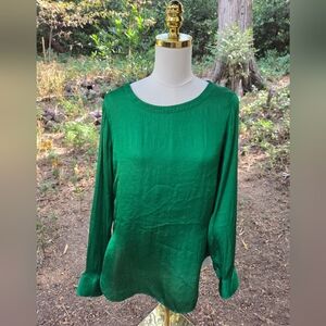 Banana‎ Republic Vibrant Green Long Sleeve Blouse